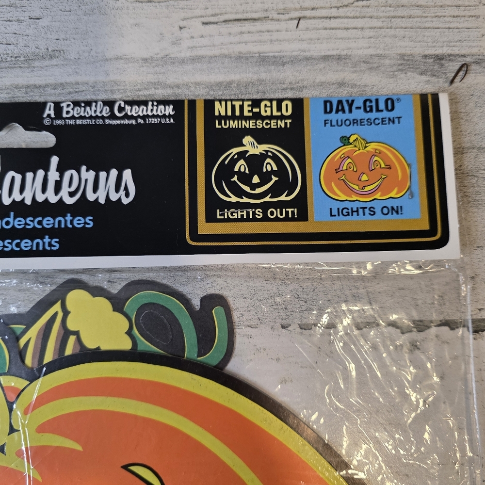 Sealed Vintage 1993 Beistle Nite Glo Jack O Lantern Halloween Glow in Dark - Picture 4 of 9